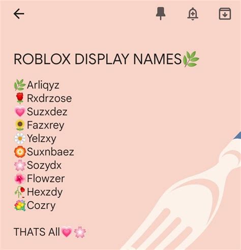 Roblox Display Name’s. kip. 56 followers. Cute Roblox Name Ideas. Cute Roblox User Names. Cool Names For Instagram. Aesthetic Names For Instagram. 