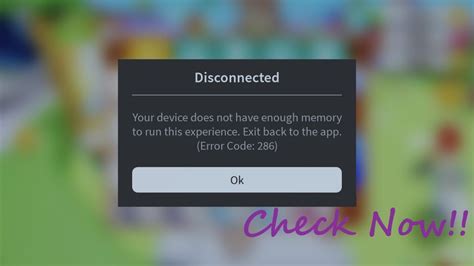 Roblox error code 286 YouTube