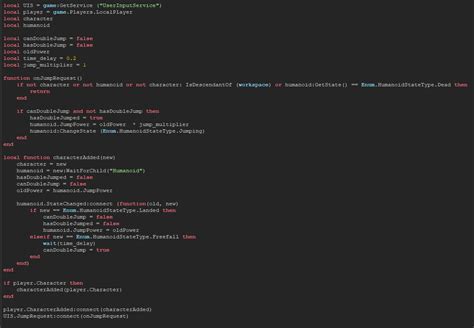 Roblox triple jump script.  Here's a breakdown of what each part does: 1.  and o...