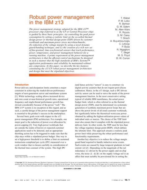 Robust power management in the IBM z13 - virascience.com