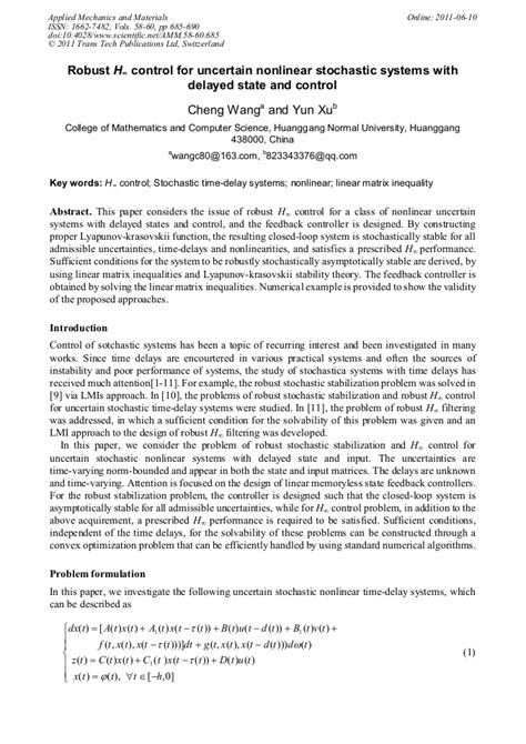 Robust reliable control of uncertain nonlinear stochastic systems ...