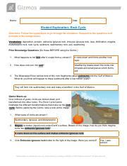 Rock Cycle Gizmo Answer Key