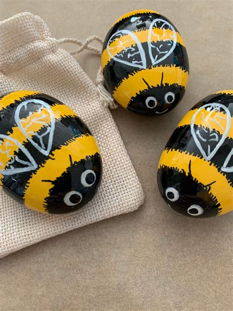 Rock Painting Bumblebees - Etsy UK