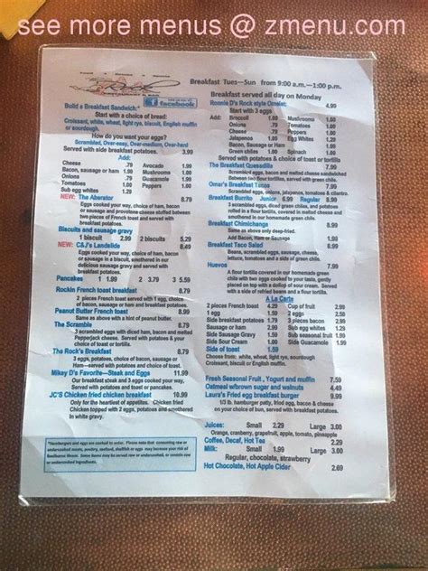 Rock Restaurant menu - Aurora CO 80016 - (877) 585-1085