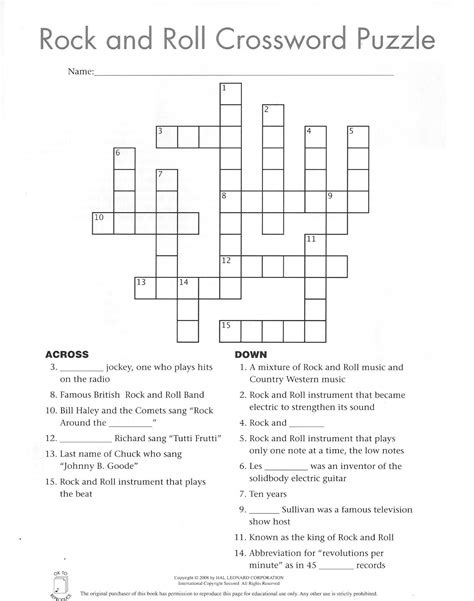 Rock and roll, e.g. Crossword Clue – NYT Crossword Answers