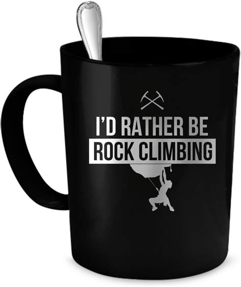 Rock climbing coffee mug. Large Rock climbing mug, 16 ounce climbing mug, Skull handle climbing mug 