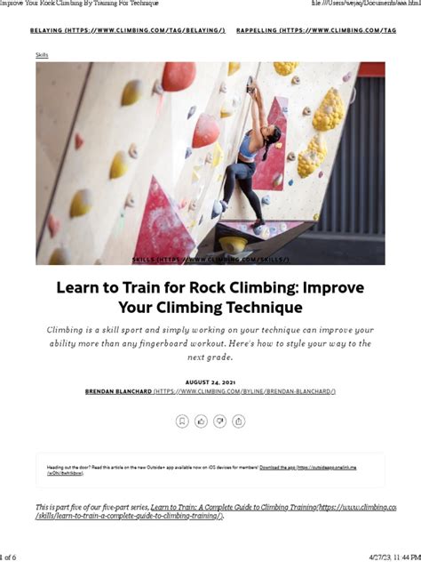 Rock climbing conditioning.  Learn how to improve your strength, endurance, and te...