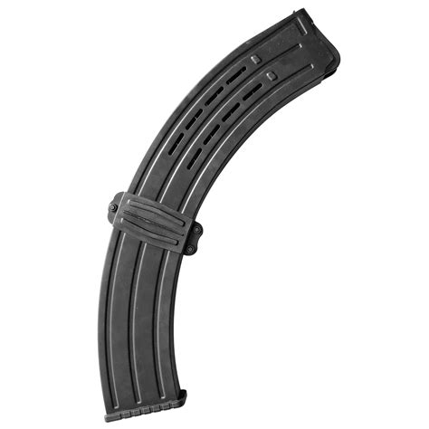 This fits the Rock Island VR82 20 gauge shotgun. This VR82 shotgun magazine holds up to 20 rounds of 20 Gauge in its hardened steel construction. This magazine is NOT compliant in States that require a magazine capacity of 10 rounds or less. This magazine also features several witness holes/slats along the side of the body.