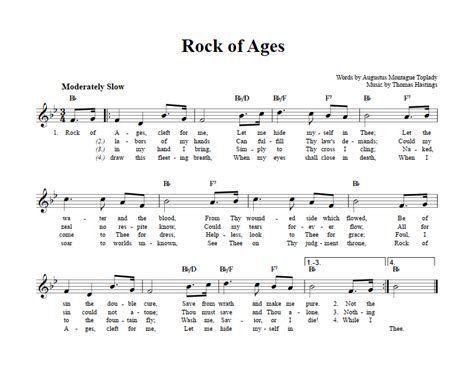 Rock of Ages (Lead sheet with lyrics ) Sheet music for Piano (Solo ...