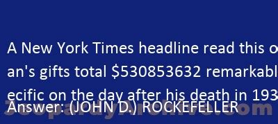 Rockefeller Gifts Total $530,853,632 - The New York Times