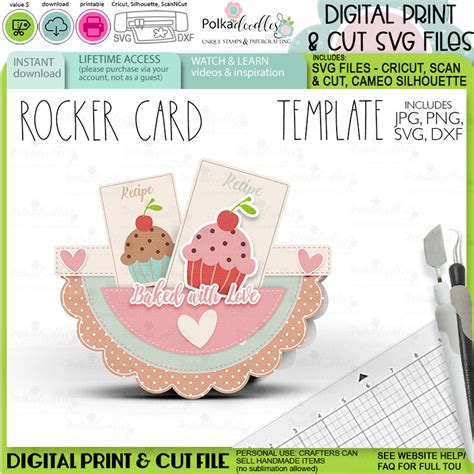 Rocker Card Templates Instant Card Making Downloads