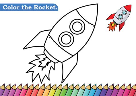 Rocket Coloring Shee