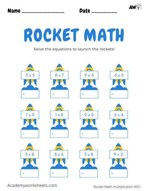 Rocket Math Worksheets Multiplication Kidsworksheetfun