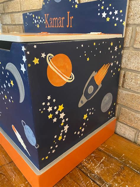 Rocket Ship Toy Box - Etsy