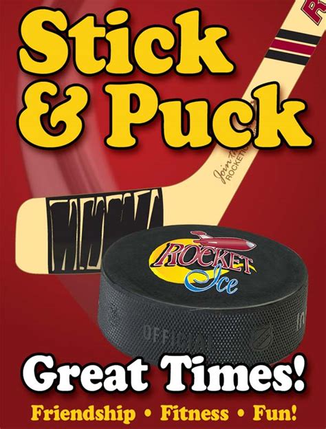 You can play hockey with your kids. If your child plays hockey, take your son or daughter to Stick and Puck. It is a great way to spend time together and both work on your skills. Rocket Ice Skating Rink has frequent stick and puck times throughout the week, weekend and on days off school.. 