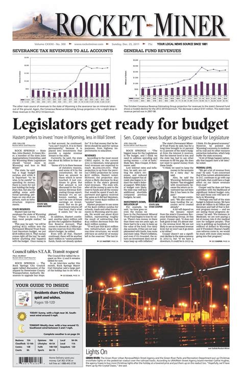 Rocket miner newspaper. .  ...