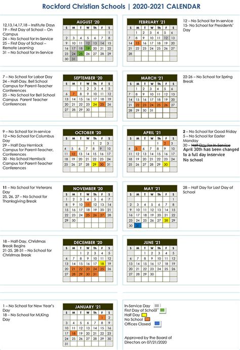 Rockford Christian Calendar