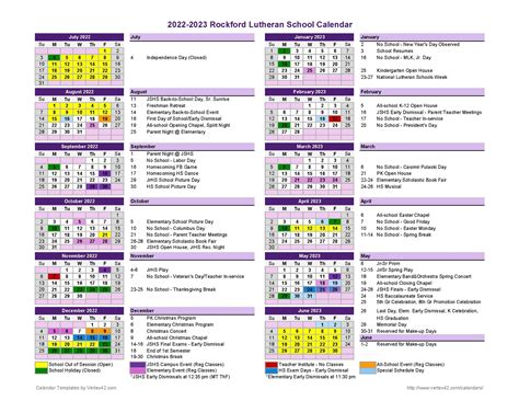 Rockford Lutheran Academy Calendar