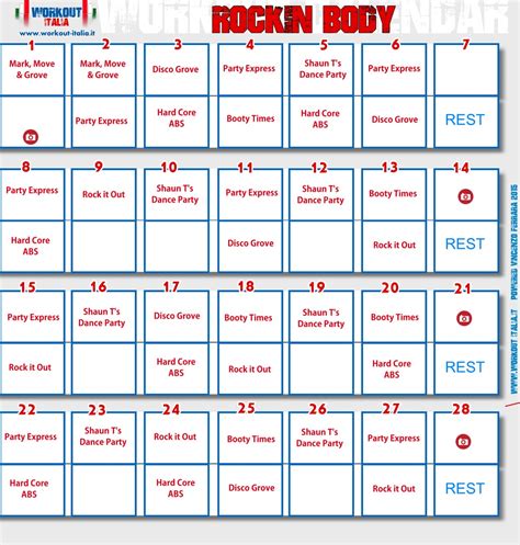 Rockin Body Calendar