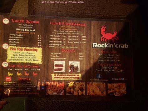 Rockin Crab Menu With Prices
