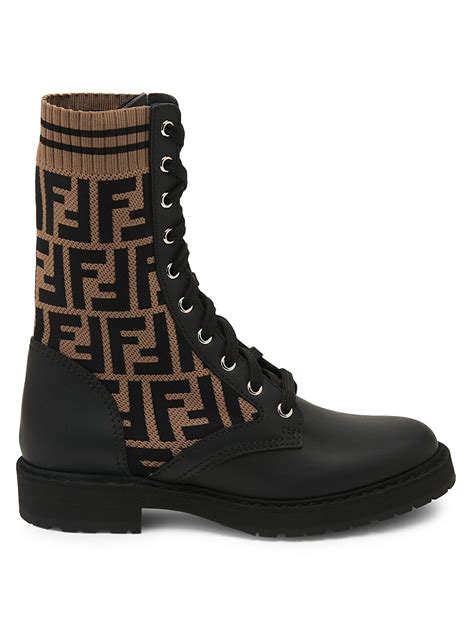 Rockoko Knit Leather Combat Boots - Editorialist