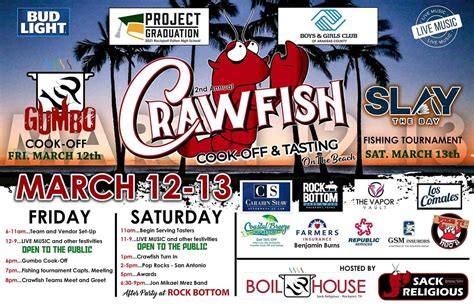 Rockport crawfish festival. Pro Calendar List. Tickets are not on sale now. Please come back soon! 