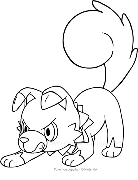Rockruff Coloring Page