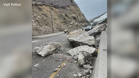 Rockslide briefly closes I-70 near Vail 