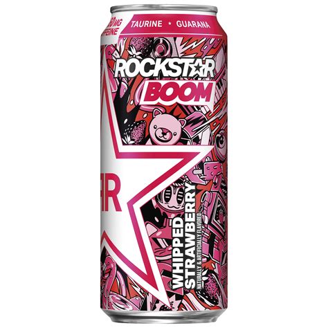 Rockstar whipped strawberry. Includes 12 (16oz) cans of Rockstar Energy Drink, Boom Whipped Strawberry? FLAVOR UP: Creamy, delicious energy drink made with B-vitamins and Guarana extract that is sure to get you wired for the win.? Whipped and blended dairy flavors combined with traditional strawberry notes create this dessert-like beverage with a boom of energy? 