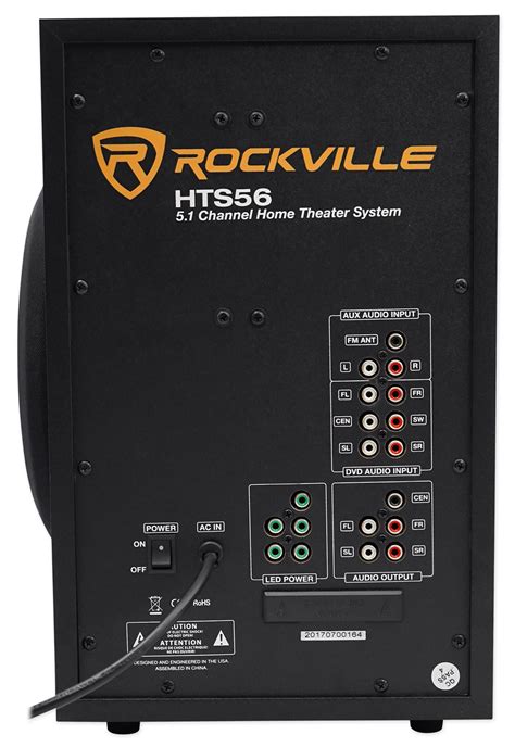 Rockville HTS56 1000w 5.1 Channel Home Theater System/Bluetooth/USB+8" Subwoofer, Black Klipsch Reference 5.1 Home Theater System Bundle with 2X R-625FA Floorstanding Speaker, R-52C Center Channel, 2X R-41M Bookshelf Speaker, R-12SW Subwoofer, AVR-S970H 7.2 Receiver, Black. 