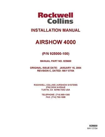 Rockwell collins airshow 4000 installation manual. - Bmw e36 318i m43 owners manual.