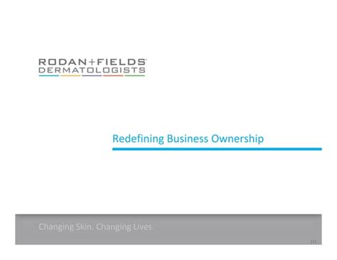 Rodan and Fields - Presentation to Prospective Investors