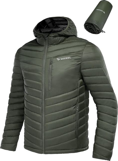 Rodeel Men’s Classic Puffer Jacket with Extra Carry Bag ... - Amazon