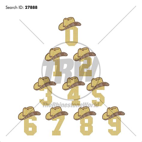 Rodeo Numbers Rhinestone Design PreCut TemplatePCTRARod