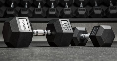 The Rogue Rubber Hex Dumbbell Set: 5 – 50lbs is the most popular selection, and personally, I’ve had great luck with Rogue Fitness equipment in general. Both the Rogue Dumbbell Set and York dumbells are durable, comparably priced, and each come with a one-year warranty.. 