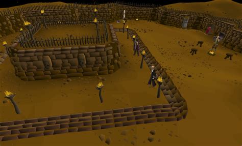 The Rogues' Den was a minigame where players had to go through a maze containing various traps and obstacles to reach a safe at the end. Players would then used their thieving skills to try to open the safe to receive their loot. The maze was removed on 13 December 2011, replaced by the Flash Powder Factory.. 