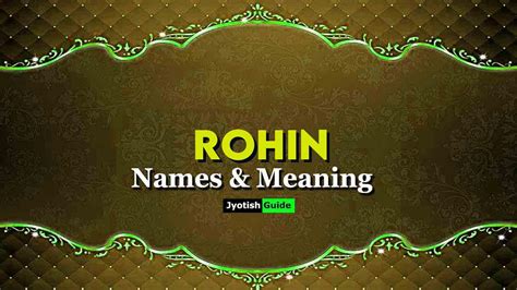 Rohin - Meaning Of Rohin, What Does Rohin Mean?