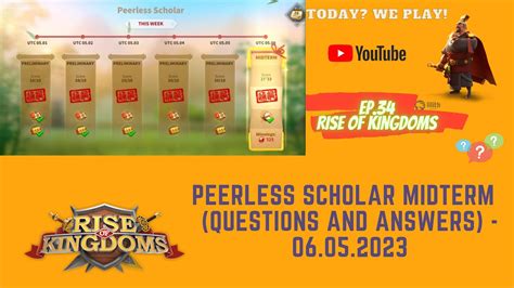 Rok peerless scholar answers. Peerless Scholar Answers; Rise Of Kingdoms 1.0.75: "Grand Prix" Update. January 1, 2024. We plan to update the game to version 1.0.75 "Grand Prix" on 2023/10/17 UTC. Before the update, you can download data in advance via the Update Version tab on the events page to earn rewards. ... By ROK players for ROK players. This is an unofficial ... 