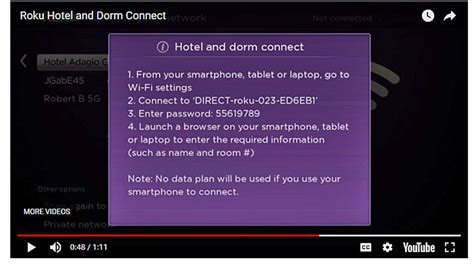 Roku stick not getting Dorm and Hotel internet option. My Roku stick is giving me the option to use hotel and dorm mode. I choose my college’s WiFi and it connects without asking if this is a home network or a hotel/dorm. I have already tried resetting the network settings, but it doesn’t do anything. I was able to use the dorm mode in my .... 