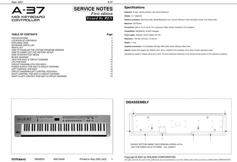 Roland a37 a 37 complete service manual. - Marantz rc2001 remote control owners manual.
