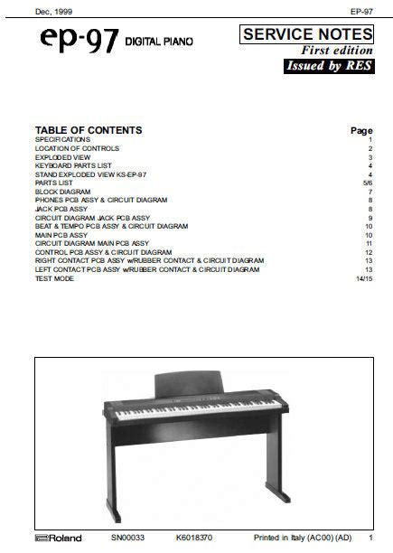 Roland ep 97 digital piano service manual. - Guía de respuestas en el aula de física.