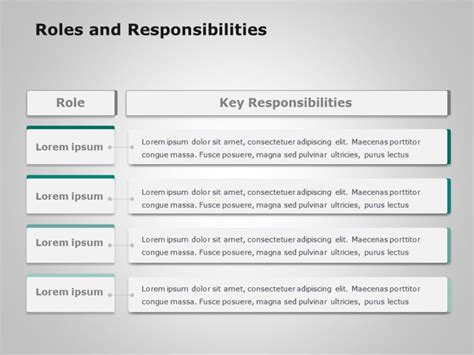Roles and Responsibilities Slide Table PowerPoint Template SlideUpLift