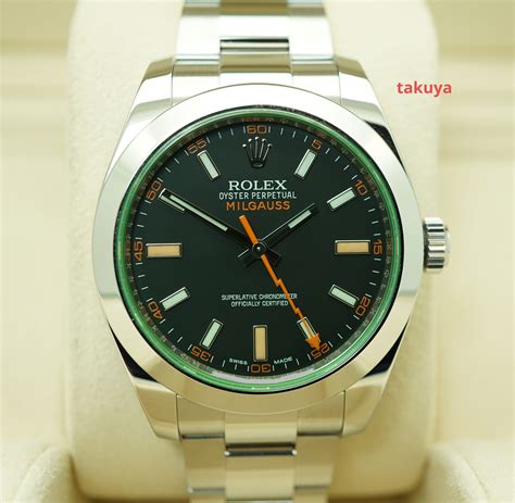 Rolex 116400GV Milgauss 40mm Black Dial Green Crystal …