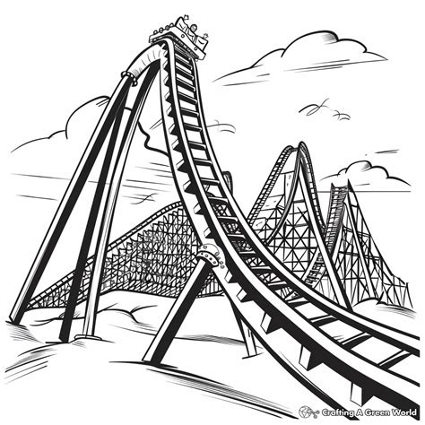 Roller Coaster Coloring Shee
