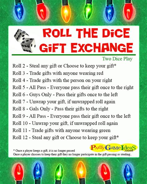 Rolling Dice Gift Exchange Game