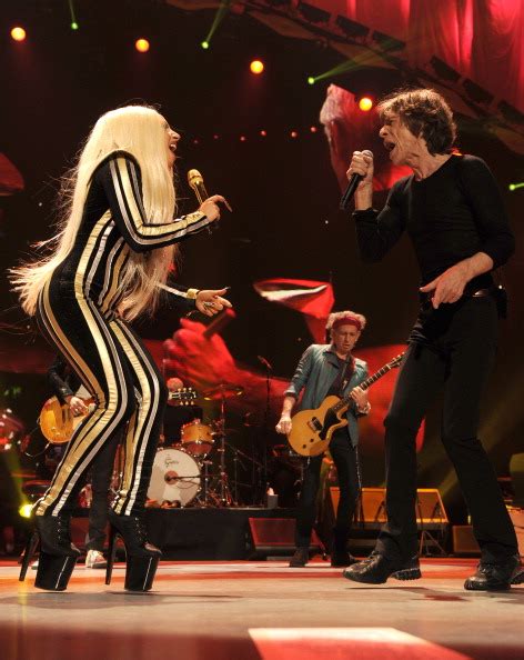 Rolling stones and lady gaga. Mick Jagger and Lady Gaga proved a fiery pair as they duetted on the Rolling Stones' new song, "Sweet Sounds of Heaven," at the band's Oct. 19 album release party in New York City. 
