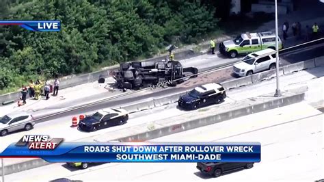 Rollover crash in SW Miami-Dade causes closures on SR-836