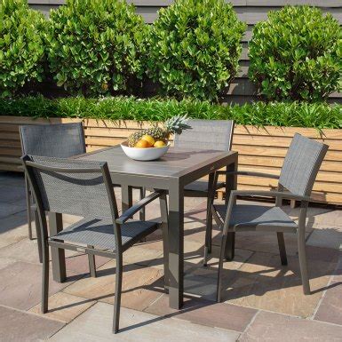 Roma Square Table With 4 Stacking Chairs - Glasswells