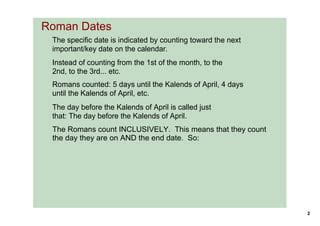 Roman Calendar notes