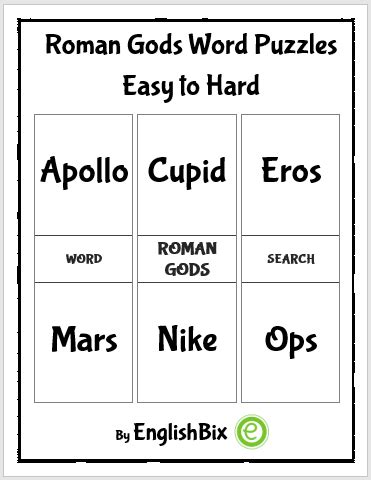 Roman Gods Word Search Printables Englishbix Vrog